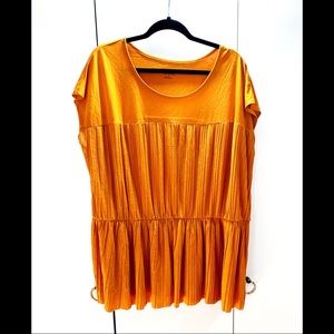 Mustard Orange Peplum Top